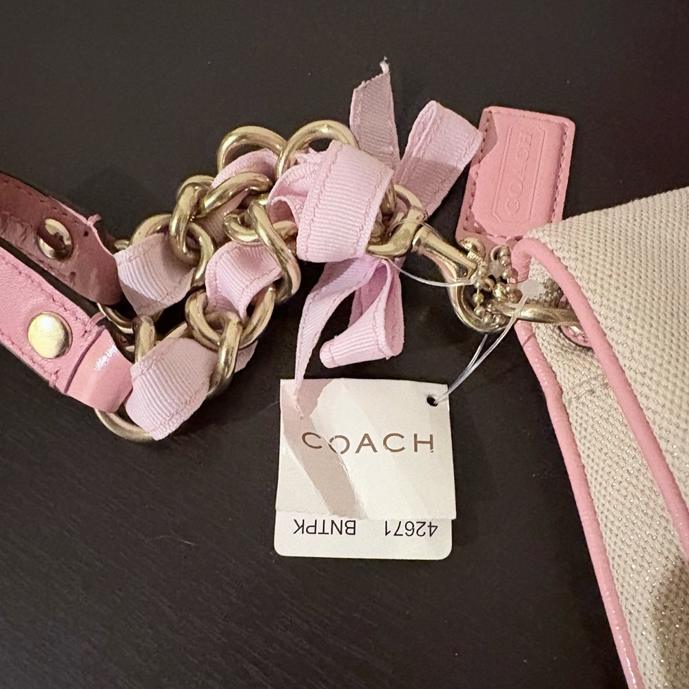 Coach Floral Chain Canvas Wristlet Y2K - Picture 11 of 12